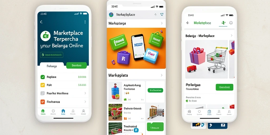 Tampilan antarmuka aplikasi Marketplace 234E yang user-friendly.