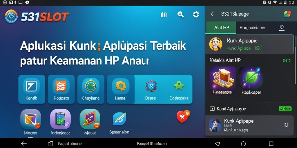 Tampilan antarmuka pengguna aplikasi Kunci Aplikasi 531SLOT.