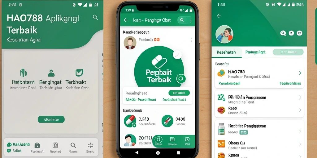 Antarmuka <strong>HAO788</strong> yang interaktif dan mudah digunakan untuk pengingat obat.