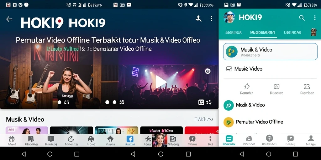 Tampilan antarmuka HOKI9 yang memudahkan pemutaran video offline.
