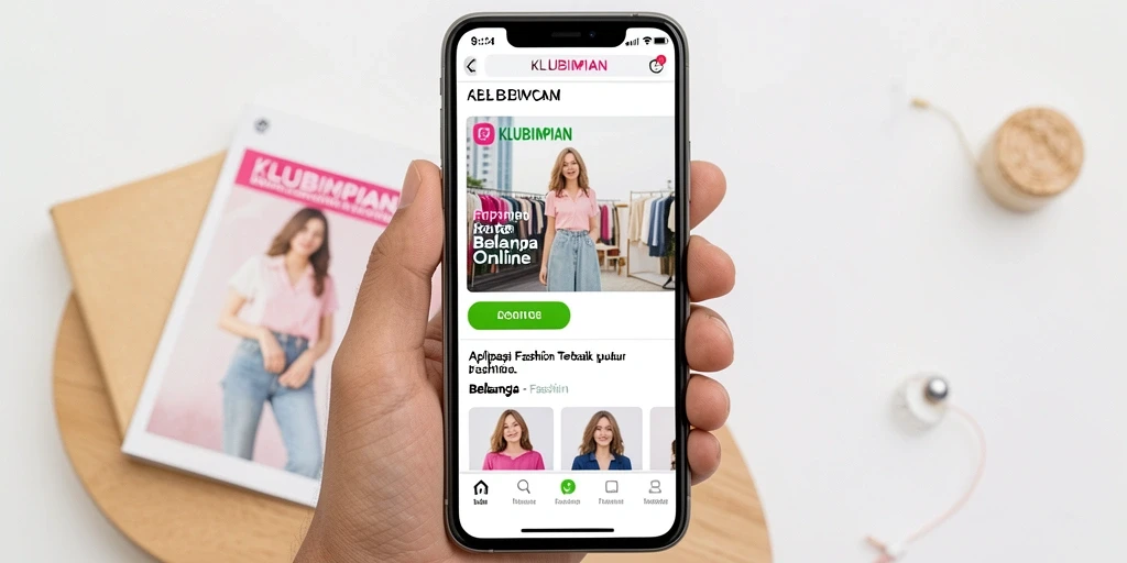 Antarmuka KLUBIMPIAN yang menarik dan mudah digunakan untuk belanja fashion.