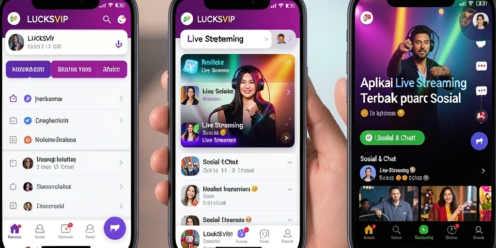 Antarmuka LUCKSVIP yang menarik untuk pengalaman live streaming.