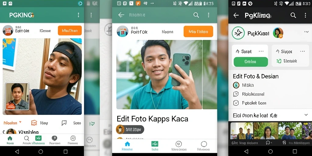 Tampilan antarmuka PGKING yang menarik dan fungsional untuk edit foto Kertas Kaca.