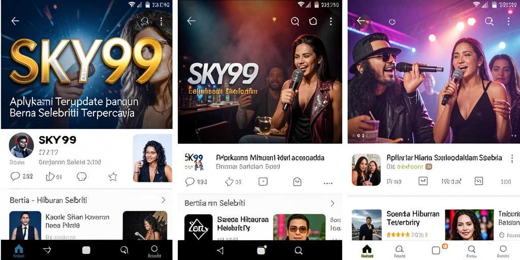 Antarmuka aplikasi berita hiburan selebriti yang menarik dan interaktif.