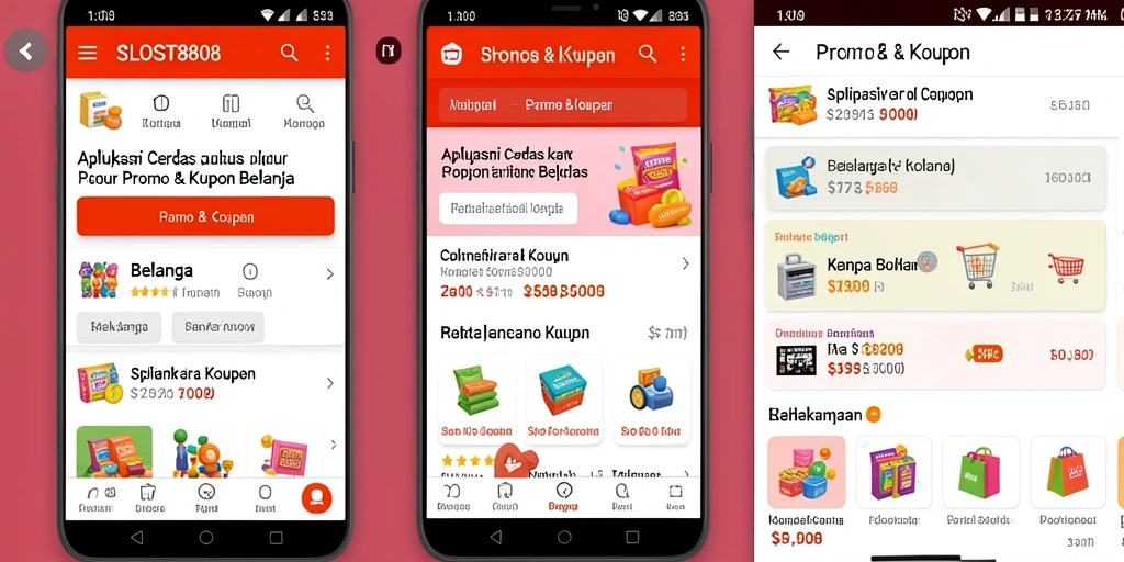 Tampilan utama aplikasi SLOST8808 untuk promo dan kupon belanja.